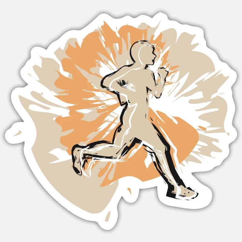 Stylischer-Läufer immer einen Schritt voraus - Sticker Größe S (10 x 10 cm) - Mattweiß
