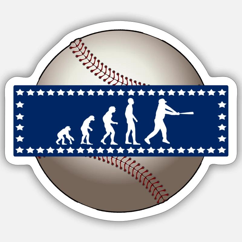EVOLUTION BASEBALL SPORT USA GESCHENK - Sticker Größe S (10 x 10 cm) - Mattweiß