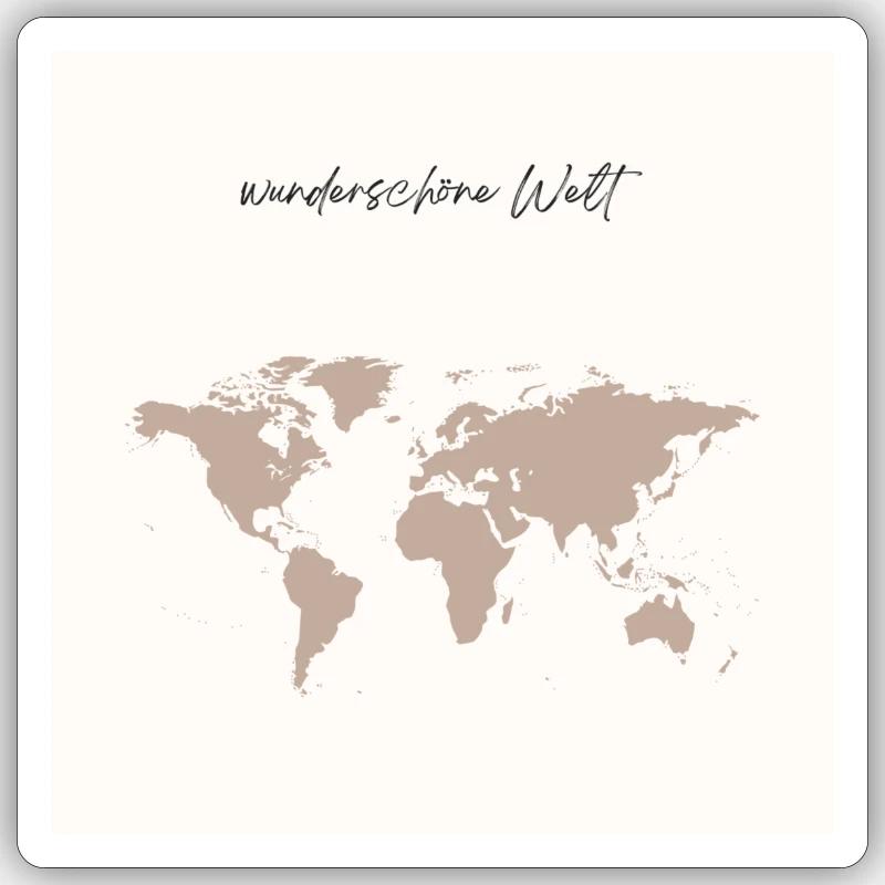 Wunderschöne Welt - Sticker Größe S (10 x 10 cm) - Mattweiß