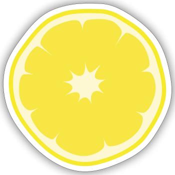 Lemon - Sticker size S (10 x 10 cm) - white matte - Front