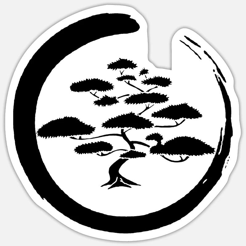 Black Japanese tree - Sticker size S (10 x 10 cm) - white matte