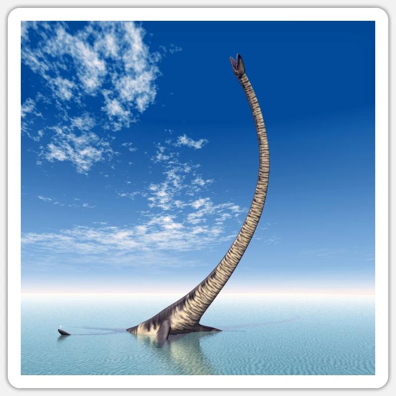 Plesiosaur Elasmosaurus - Sticker size S (10 x 10 cm) - white matte