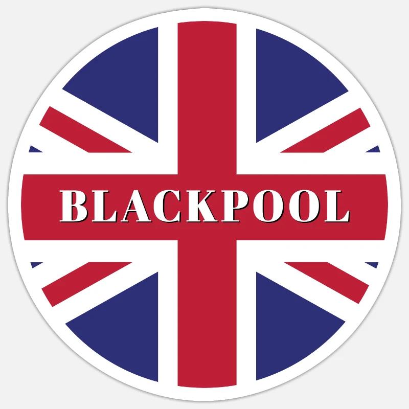 Blackpool - Sticker taille S (10 x 10 cm) - blanc mat