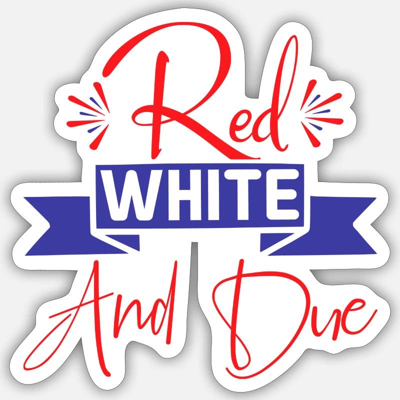 Red white and due - Sticker size S (10 x 10 cm) - white matte