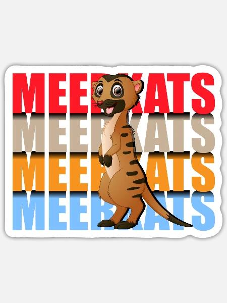 Erdmännchen Niedlich Insektenfresser Fels - Sticker Größe S (10 x 10 cm) - Mattweiß