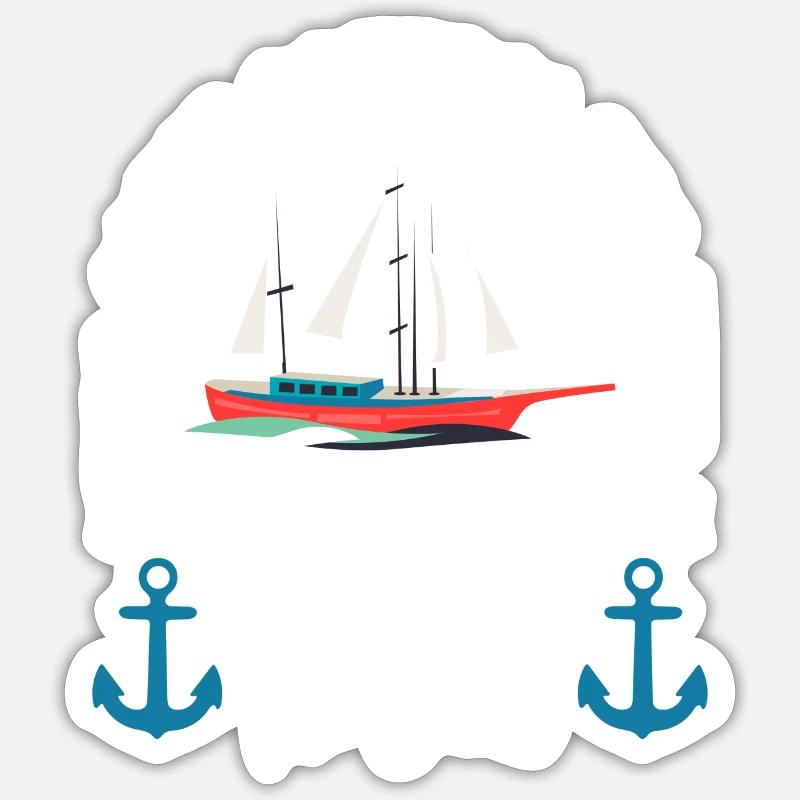 Sailing Sailor Sailing Waves - Sticker size S (10 x 10 cm) - white matte