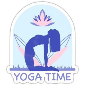 Yoga - Sticker Größe S (10 x 10 cm) - Mattweiß - Vorne