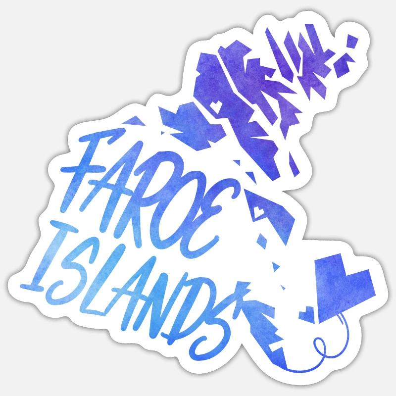 Isole Faroe - Sticker formato S (10 x 10 cm) - bianco opaco
