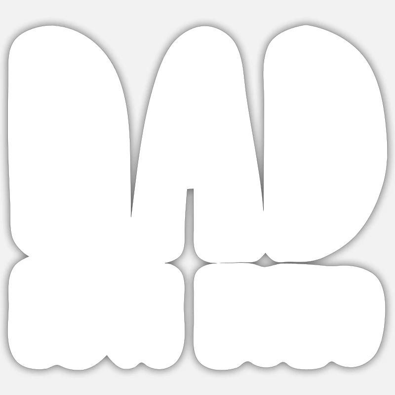 Dad est 2020 - Sticker Größe S (10 x 10 cm) - Mattweiß
