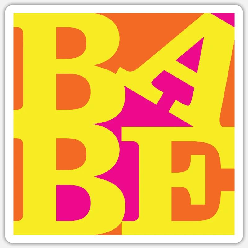 Babe WordPlay Originalkunst 5 - Sticker Größe S (10 x 10 cm) - Mattweiß