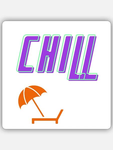 Chill lounge - Sticker Größe S (10 x 10 cm) - Mattweiß
