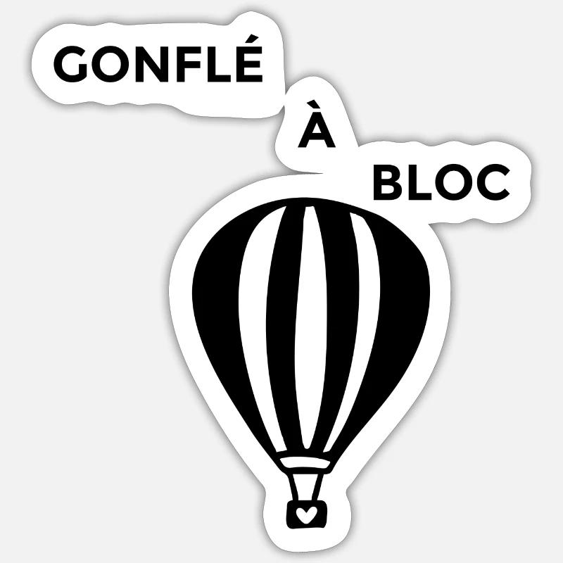 gonflé a bloc - Sticker taille S (10 x 10 cm) - blanc mat