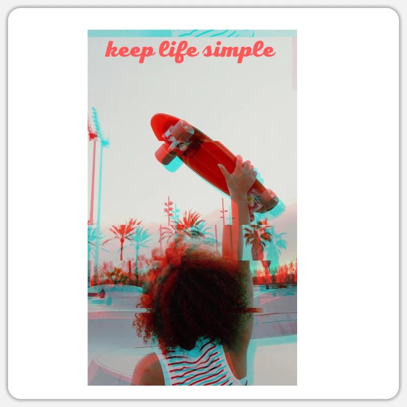 Halten Sie das Leben einfach Sticker Größe S (10 x 10 cm)