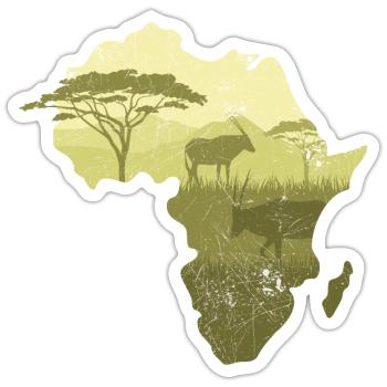 SÜDAFRIKA SÜDEN TIERE NATUR FARBEN AFRIKA MOTIV - Sticker Größe S (10 x 10 cm) - Mattweiß - Vorne