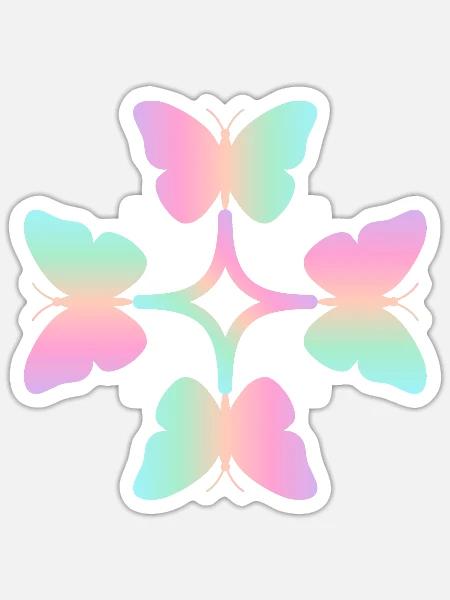 Schmetterlinge Union - Sticker Größe S (10 x 10 cm) - Mattweiß