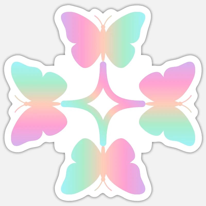 Schmetterlinge Union - Sticker Größe S (10 x 10 cm) - Mattweiß