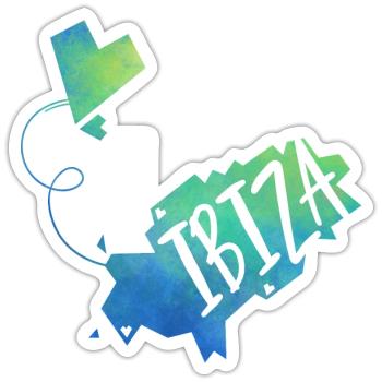 Ibiza - Sticker Größe S (10 x 10 cm) - Mattweiß - Vorne