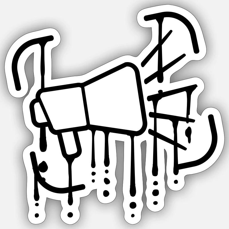 Graffiti Drops Megafon Symbol Sticker size S (10 x 10 cm)