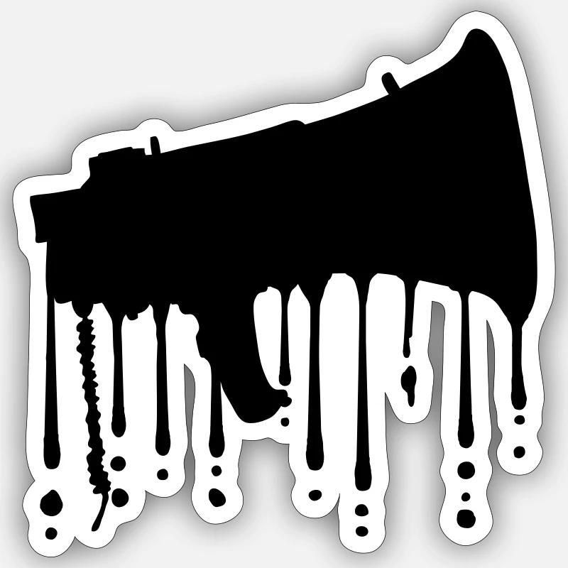 Graffiti Megafon Propaganda Lautsprecher - Sticker Größe S (10 x 10 cm) - Mattweiß