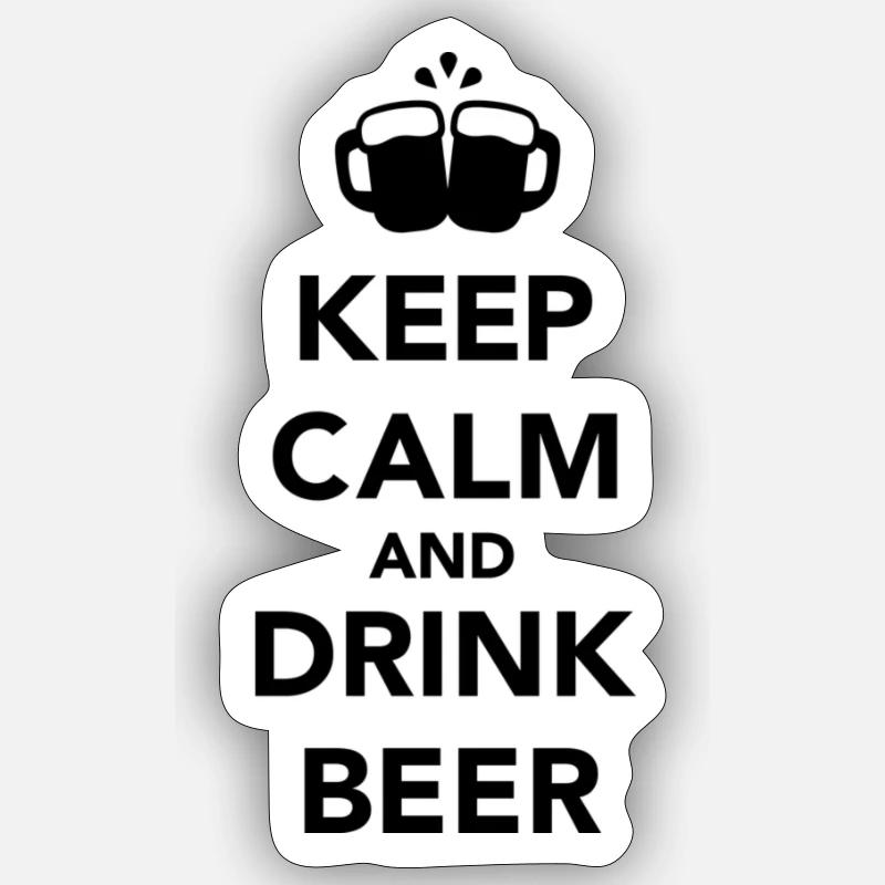 keep calm drink beer Sticker size S (10 x 10 cm)