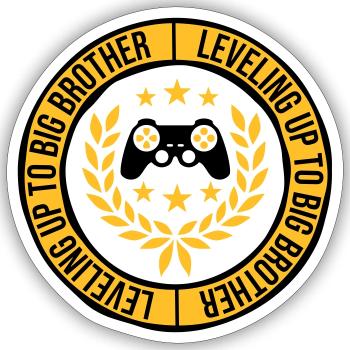 Leveling up big brother - Sticker Größe S (10 x 10 cm) - Mattweiß - Vorne