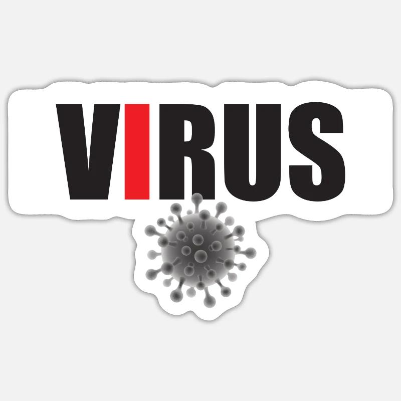 Virus - Sticker Größe S (10 x 10 cm) - Mattweiß