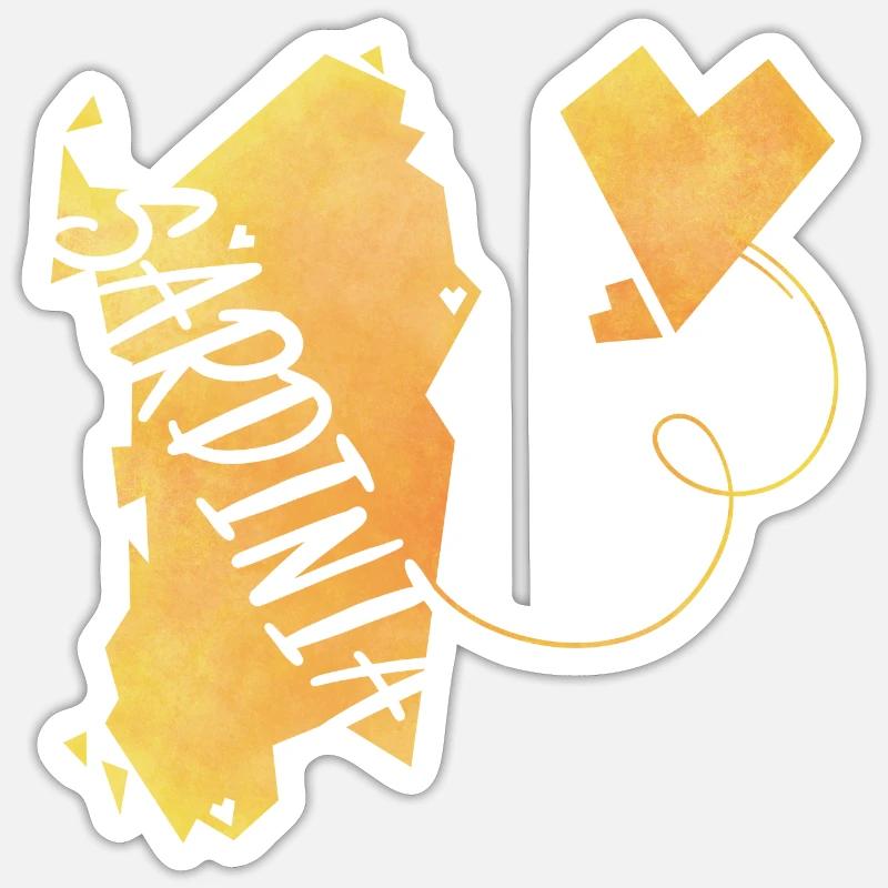 Sardaigne - Sticker taille S (10 x 10 cm) - blanc mat