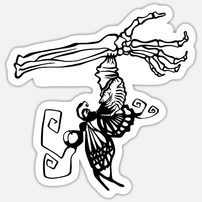 Papillon sort du cocon Sticker taille S (10 x 10 cm)