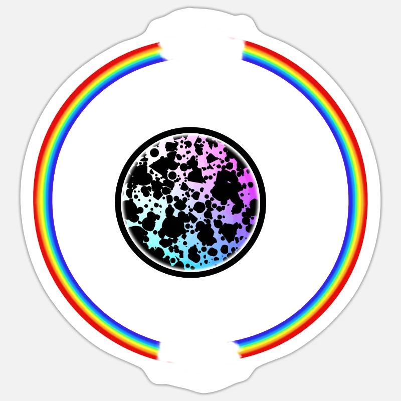 Kaffeetasse mit Regenbogen - Sticker Größe S (10 x 10 cm) - Mattweiß