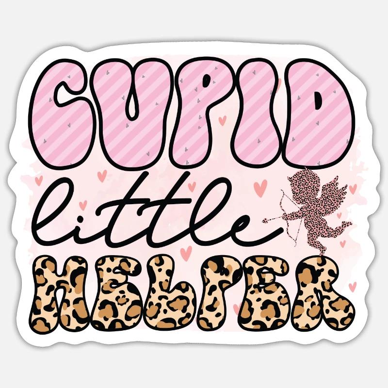 Cupidon litte Helper - Sticker taille S (10 x 10 cm) - blanc mat