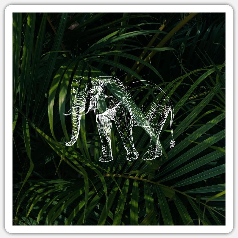 Conception d’éléphant Sticker taille S (10 x 10 cm)