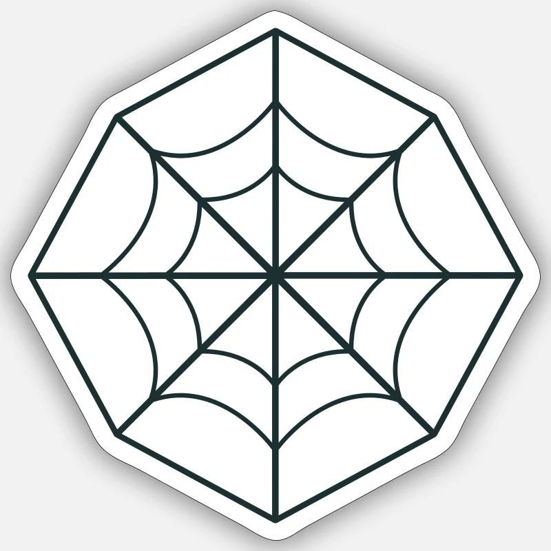 irregular spider web - Sticker size S (10 x 10 cm) - white matte