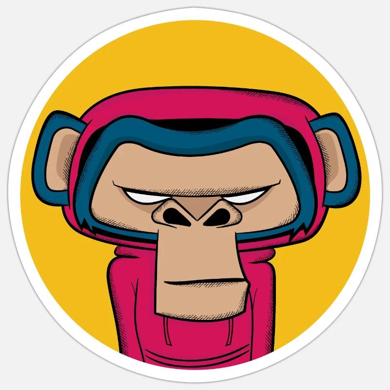 angry monkey - Sticker size S (10 x 10 cm) - white matte