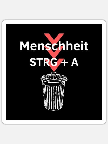 Zukunft der Menschheit - Sticker Größe S (10 x 10 cm) - Mattweiß