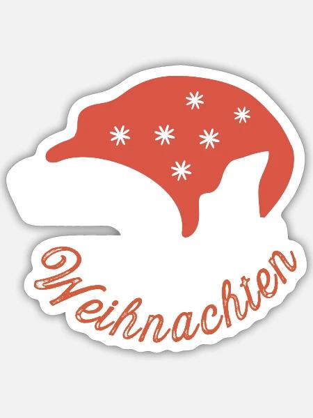 Fröhliche Weihnachten - Sticker Größe S (10 x 10 cm) - Mattweiß