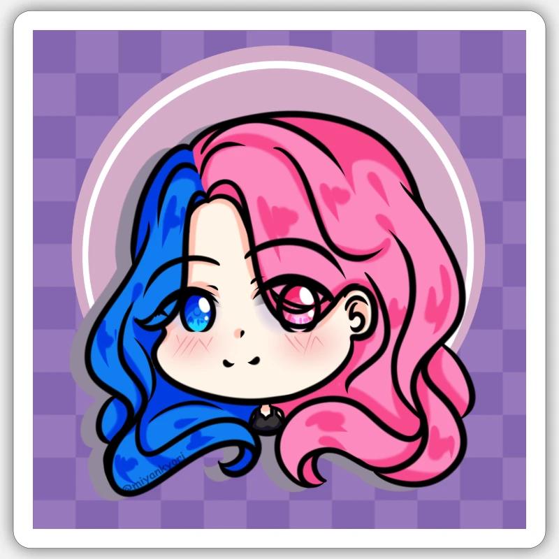 Tiffany marie chibi avec arrière-plan - Sticker taille S (10 x 10 cm) - blanc mat