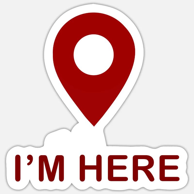 ICH BIN HIER Minimal Design Sticker Größe S (10 x 10 cm)