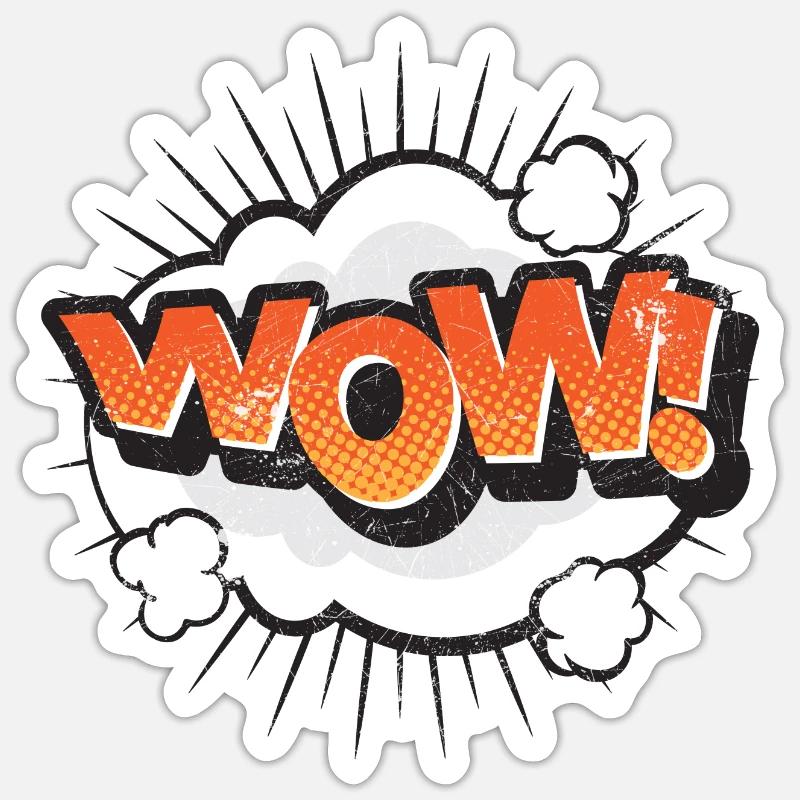 WOW COMIC COMICSTYLE GRAFFITI 80s MOTIF GIFT Sticker size S (10 x 10 cm)