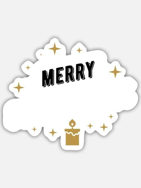 Merry christmas - Sticker Größe S (10 x 10 cm) - Mattweiß