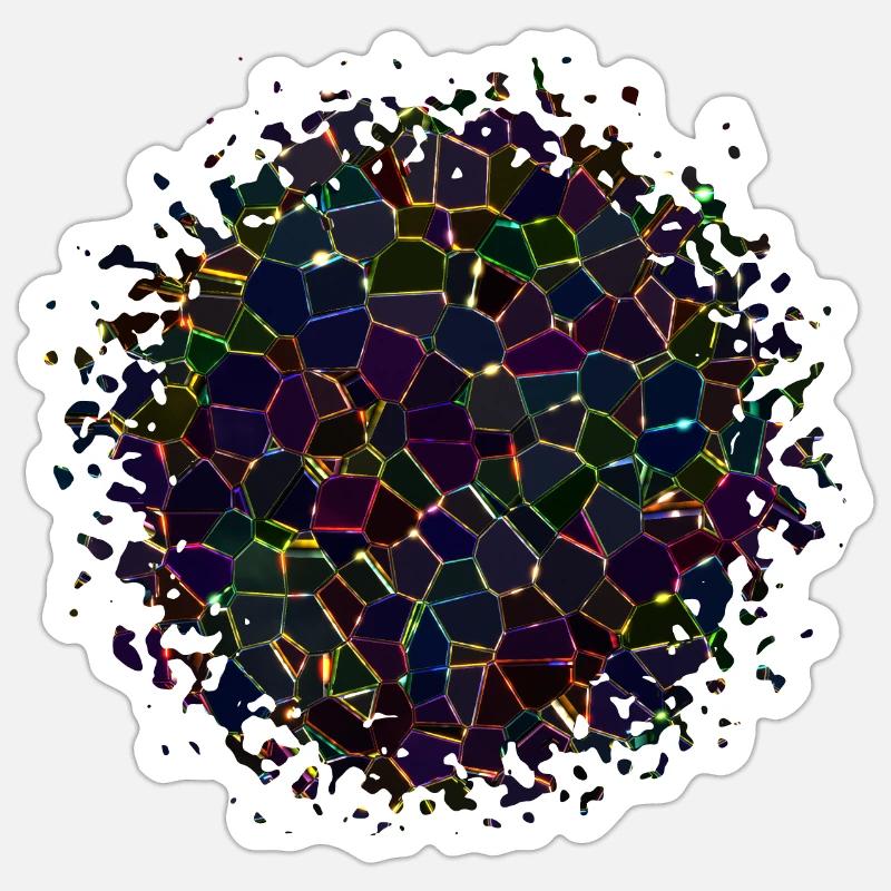 Colorful Geometric Blacklight Pattern Sticker size S (10 x 10 cm)
