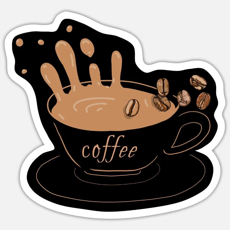 Coffee - Sticker Größe S (10 x 10 cm) - Mattweiß