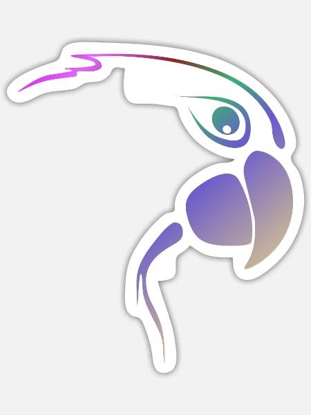 Lila Flügelschlag - Sticker Größe S (10 x 10 cm) - Mattweiß