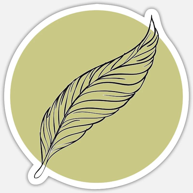 Minimal Feather Summer Couleurs à la mode Sticker taille S (10 x 10 cm)