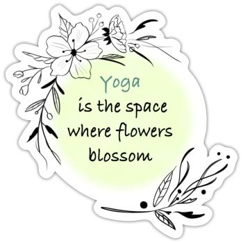 Yoga - Sticker Größe S (10 x 10 cm) - Mattweiß - Vorne