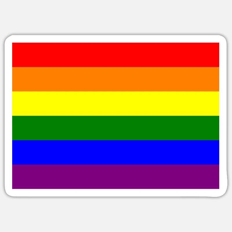 Pride Regenbogen Flaggendesign - Sticker Größe S (10 x 10 cm) - Mattweiß