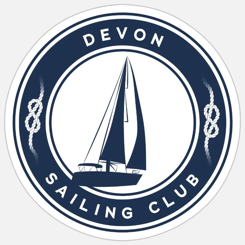 Devon sailing - Sticker taille S (10 x 10 cm) - blanc mat