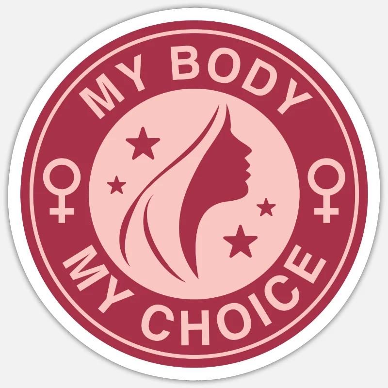 Mon corps mon choix - Sticker taille S (10 x 10 cm) - blanc mat