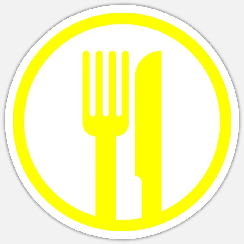 couteau fourchette - Sticker taille S (10 x 10 cm) - blanc mat