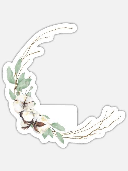 Halbkranz Boho personalisierbar - Sticker Größe S (10 x 10 cm) - Mattweiß