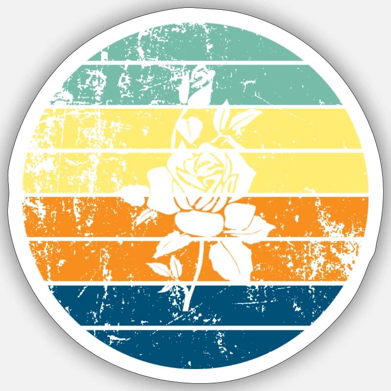 Rose - Sticker taille S (10 x 10 cm) - blanc mat